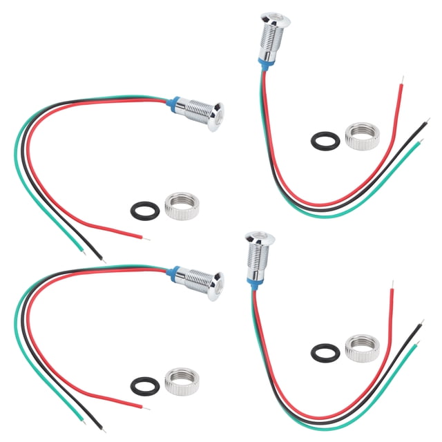 Pre-Wired Round LEDs, Dual Color LED Flame-retardant For Electronic Component For Factory For General Purpose For Professional Use Red And Green