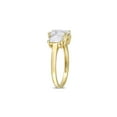thumbnail image 3 of 2.70 Carat (Ctw) Lab-Created Three-Stone Octagon Moissanite Engagement Ring in 10K Yellow Gold for Women, 3 of 6