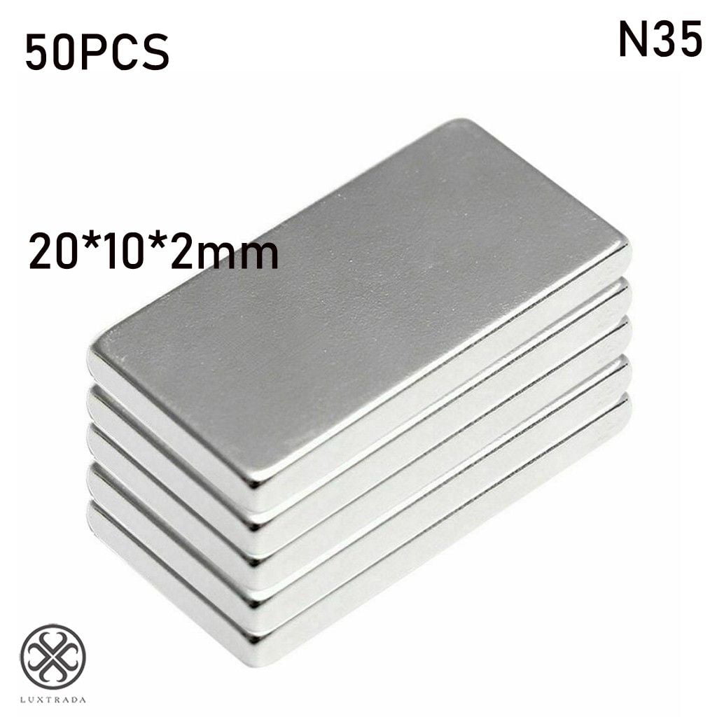 10/20/50 pcs 20x10x2mm N50 Bulk Super Strong Strip Block Bar Magnets Rare US 