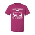 thumbnail image 2 of Wild Bobby, Gone Fishing Back Soon to Go Hunting, Men's Graphic Tees, Fuschia, Large, 2 of 3