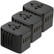 thumbnail image 1 of Conector Adaptador de Viaje PowerJourney 3Pzas 100-250V 50-60Hz 5V 3A EU/UK/USA/ AUS Negro., 1 of 2