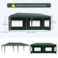 thumbnail image 2 of 19' x 9' Party Tent Gazebo Canopy with 4 Removable Window Side Walls for Outdoor Event with Wind Ropes and Ground Stakes, Green, 2 of 7