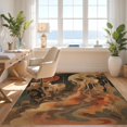 thumbnail image 3 of Design&I 2'x3' Washable Accent Rug Red Earthy Tones Abstract Skull Nature Artistic Blend of Surreal for Kitchen, Pet Station, Friendly & Non-Slip Built-In Grip, 3 of 7