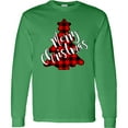 thumbnail image 3 of Inktastic Red Buffalo Plaid Christmas Tree Long Sleeve T-Shirt, 3 of 5