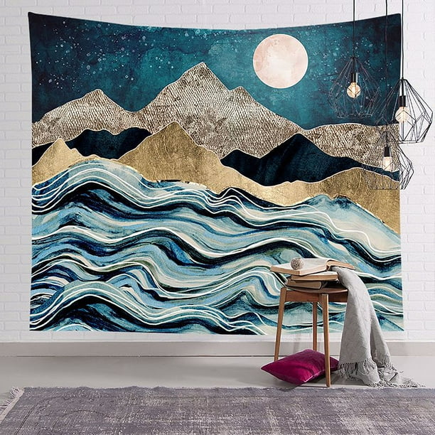 Mountain Forest Tree Sunset Psychedelic Wall Tapestry Wall Hanging