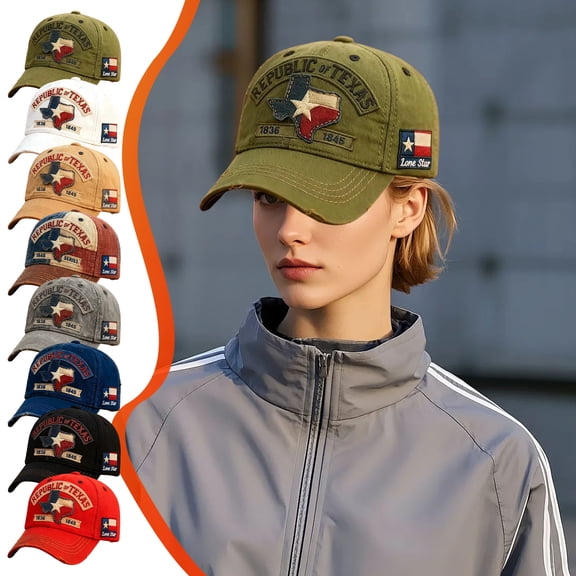 WKSCLPAI Republic of Texas Vintage Baseball Cap 1836-1845 Lone Star State Commemorating Hat Heritage Pride Unisex Adjustable Baseball Hats
