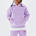 thumbnail image 4 of YunPes Girls Clothes Cute Print Hooded Sweatshirt & Jogger Sweatpants Set Casual Preppy Sweatsuit Fall Winter Outfits for Kids, 4 of 5