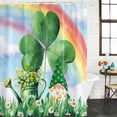 thumbnail image 2 of St Patrick's Day Shower Curtain, Waterproof Shower Curtains for Bathroom, Green Gnomes Shamrock Cloud Plants Rainbow Washable Fabric Bathtub Curtain Set Bath Decor with 12 Hooks Long 72"x84", 2 of 8