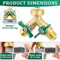 thumbnail image 2 of Garden Hose Splitter 2 Way, Heavy Duty Brass Water Hose Splitter, 3/4" GHT Hose Y Splitter with Shutoff, Full Flow Outdoor Faucet Splitter and Garden Hose Connector, Water Hose Y Valve Tap Adapter, 2 of 3