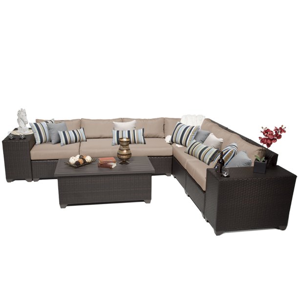 Bermuda 9 Piece Outdoor Wicker Patio Furniture Set 09b Walmart Com Walmart Com
