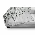 thumbnail image 3 of Grey and White Soft Flannel Fleece Blanket, Maple Leaf Silhouettes Botanical Branches Autumn Illustration, Cozy Plush for Indoor and Outdoor Use, 50" x 60", Charcoal Grey and White, by Ambesonne, 3 of 6