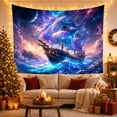 thumbnail image 3 of Sailing Ship and Celestial Portal Tapestry Wall Hanging, 3 of 7
