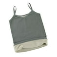 thumbnail image 2 of Lovskoo Women's Thermal Fleece Lined Underwear Tops Cami Tank Top Thick Plush Sleeveless Tight Fit V-Neck Strap Vest Gray, 2 of 4