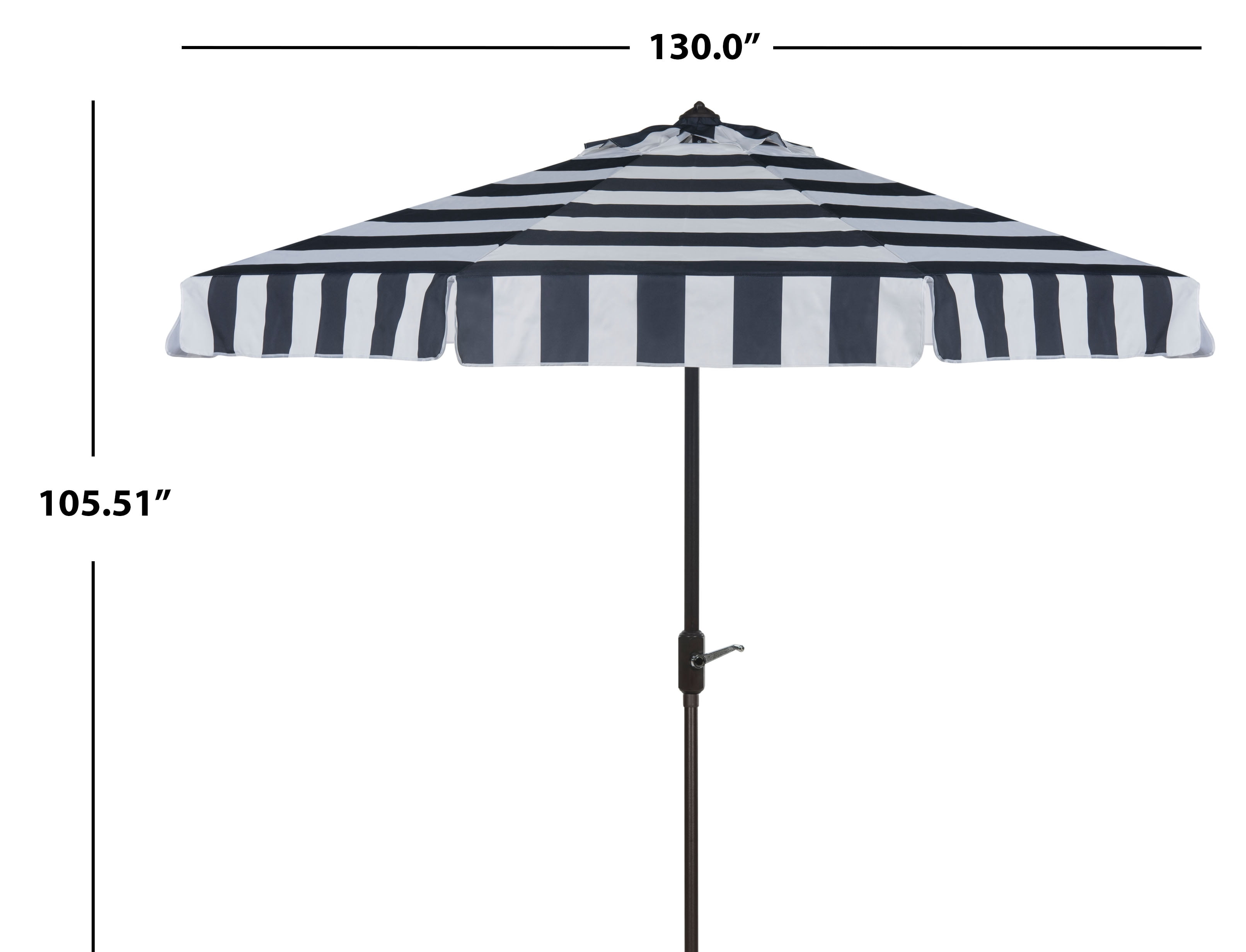 SAFAVIEH Outdoor Collection Elsa Fashion Line 11-Foot Round Umbrella Navy/White