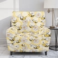 thumbnail image 2 of Kuiaobaty Bee Daisy Print Reclining Sofa Slipcover with Side Pocket Breathable Recliner Chair Cover Large Reclining Slipcover Durable Recliner Couch Cover for Pets, 2 of 8