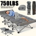 thumbnail image 2 of 75" Extra Large Thickened Folding Bed with Mattress, 750LBS Load Capacity, Portable Foldable Guest Camping Cot for Adults, Ideal for Garden, Balcony & Outdoor Camping, 2 of 20