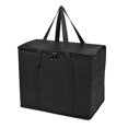 thumbnail image 2 of Paquete de 2 bolsas de comestibles reutilizables con aislamiento, bolsa térmica plegable para comestibles, bolsa aislada grande resistente (negro carbón), 2 of 5