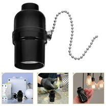 EXHUMKY Lamp Replacement Socket Black Abs 2Pcs