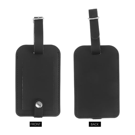 TABLZONE Black PU Luggage Tags Durable Suitcase Identifiers for Travel 3Pcs