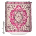 thumbnail image 2 of Boho Pink Waterproof Fabric Shower Curtain,Middle Century Boho Geometric Abstract Southwestern Shower Curtain for Bathroom Curtains Bathtubs Hotel Shower Curtains with 12 Hooks Standard 72x72, 2 of 6