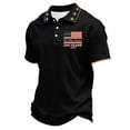 thumbnail image 4 of Dwelliawo Men's 250 Anniversary Usa Shirt 250 Anniversary Usa Patriotic Short Sleeve Patriotic Shirt We the People Casual Shirts Polo Tee Light Black 2XL, 4 of 6