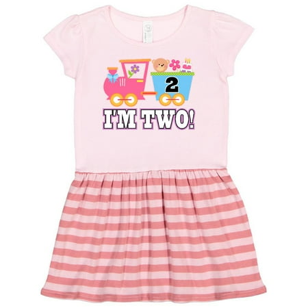 

Inktastic 2nd Birthday Cute Pink Train Gift Toddler Girl Dress