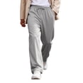 thumbnail image 2 of Men's Athletic Sweatpants Drawstring Elastic Waist Wide Leg Baggy Sports Pants Gray 3XL, 2 of 7