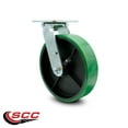 thumbnail image 2 of 8 Inch Green Poly on Cast Iron Wheel Swivel Caster with Ball Bearing SCC, 2 of 2