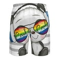 thumbnail image 6 of Disketp Men'S Swim Trunks Hawaiian Breathable Surf Beach Swimsuits Mesh Lining Beach Shorts With Pockets-Panda With Sun Glasses, 6 of 9