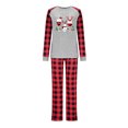 thumbnail image 3 of Odeerbi Christmas Pajamas for Family Plaid Holiday Long Sleeve Family Christmas Pajamas Matching Sets Mom Fashion Plaid Print Blouse Tops Pants Sleepwear Xmas Family Matching PJs Set Gray, 3 of 3