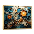 thumbnail image 2 of Designart "Teal Yellow Abstract Fractal composition Melodies II" Modern Floater Framed Canvas Art Print, 2 of 7