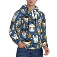 thumbnail image 2 of Uemuo Winter Animal Friends Pattern Men's Hoodie - Casual Pullover Hoodie with Kangaroo Pocket, Stylish Hooded Sweatshirt for Everyday Wear-4X-Large, 2 of 7