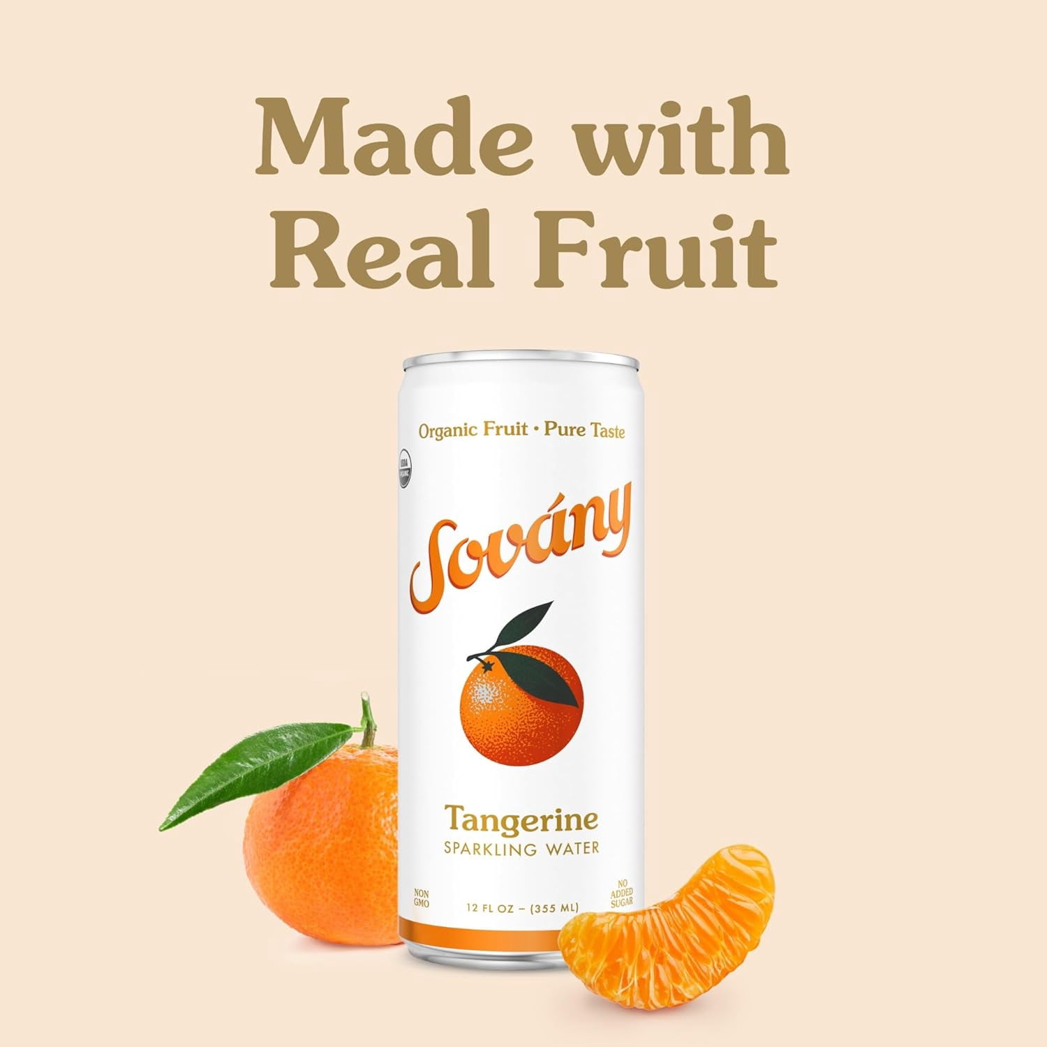 (Pack Of 6) Sovany Water Sparkling Tangerine 4 Pack 48 Fo