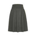 thumbnail image 3 of Sakmal Knee Length Skirt Womens Midi Pleated Gray Summer Solid A line Skirts with Pockets, 3 of 4