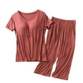 thumbnail image 1 of Birdeem Blouses pour Femmes Ensemble de Vêtements de Maison à Col Rond Manches Courtes avec Coussin de Poitrine et Shorts, 1 of 10