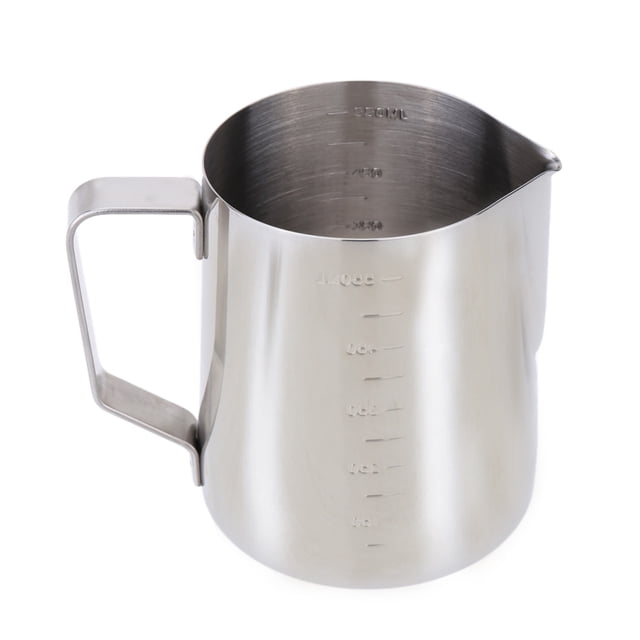 Espumador de leche de acero inoxidable yeacher jarra recipiente de espuma de leche tazas medidoras aparato de café