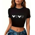 thumbnail image 4 of Plebaso T-Shirts Graphiques Courts pour Femmes Manches Courtes Imprimé Slim Col Rond T-Shirts d'Été Décontractés pour Femmes, 4 of 5