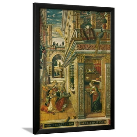 1911 Auto Frame - The Annunciation, with Saint Emidius, 1486, (1911) Framed Print Wall Art By Carlo Crivelli