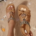 thumbnail image 2 of Women's Sandals Elegant Summer Fuzzy Sandals for Women Rhinestone Sandals for Women Toe Separator Comfortable Orthopaedic Open Toe Sandals for Women Women's Walking Sandals Footbed, 2 of 9