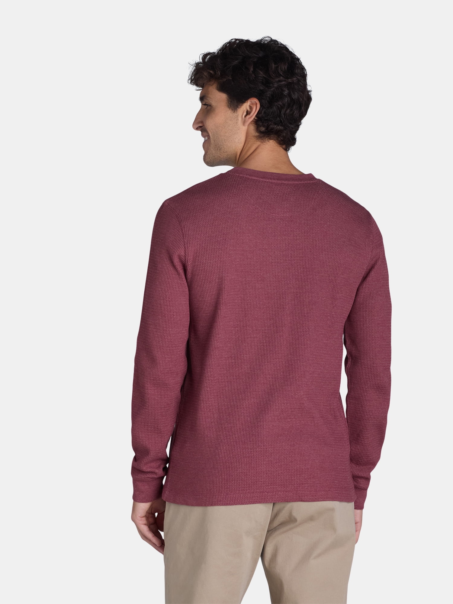George Men’s & Big Men’s Thermal Henley Shirt with Long Sleeves, Sizes XS-3XLT