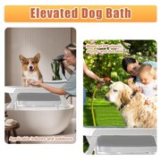 Bath Tub for Dogs, Bathing Station Dog Tub, 2 in 1 Elevated Dog Bath for Small to Medium Sized Pets
