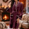 thumbnail image 2 of Afdoent Robes For Women Soft Flannel Robe Long Sleeve Bathrobe With Pockets Cozy Loungewear For Winter Warm Sleepwear And Spa Relaxation At Home Sleepwear, 2 of 8