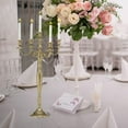 thumbnail image 7 of Hamptons Five Taper Candelabra Golden Metal, Traditional Glam, Hand Crafted, Aluminum Nickel, 30.25 Inches (77 cm), 7 of 7