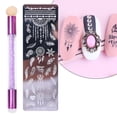 thumbnail image 2 of opvise 1Set Nail Stamping Plate Shiny Effect DIY Nail Transfer Print Template for Makeup, 2 of 8