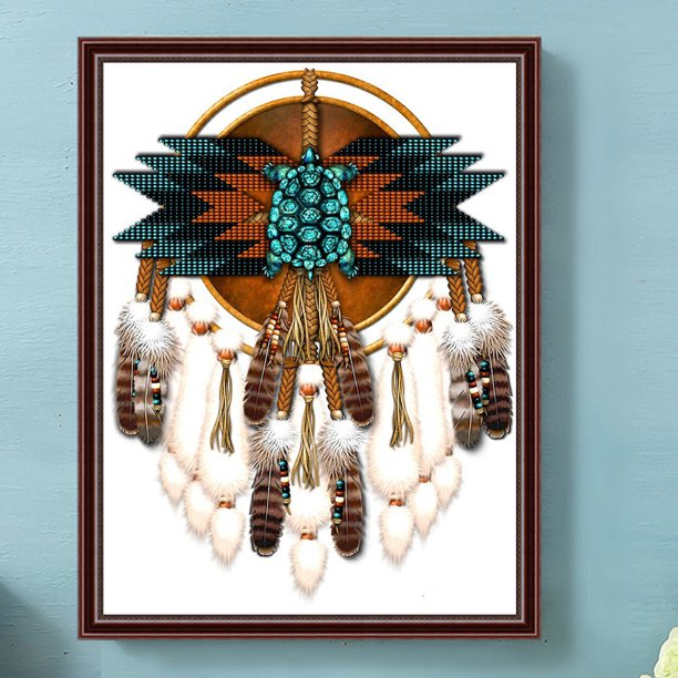 Cuadros Decorativos 5D bricolaje taladro cuadrado completo diamante pintura atrapasueños decoración del hogar (ZQA752) Wdftyju embutido en tela