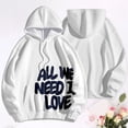 thumbnail image 2 of NinXxx Women's Winter Lined Hoodie Streetwear Sweatshirt Cold Weather White L, 2 of 5