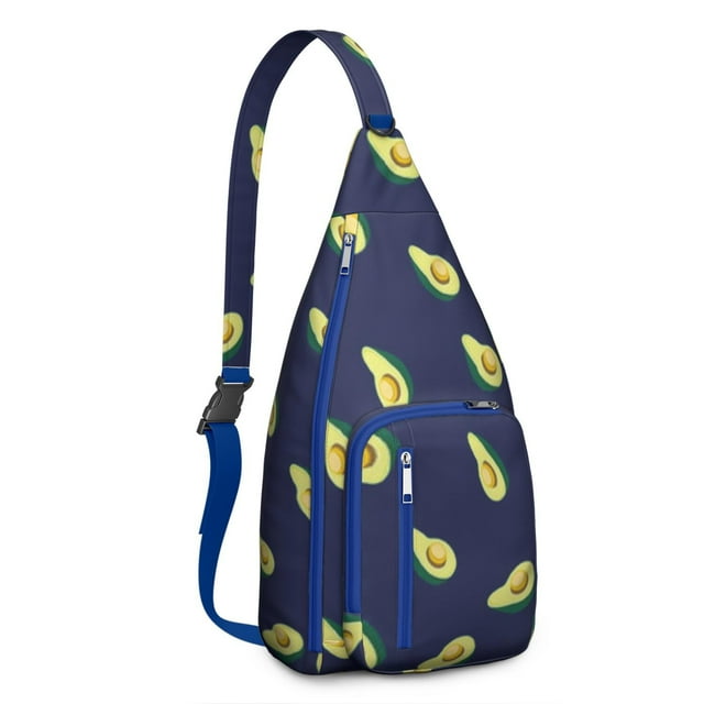 Cute Avocado Sling Backpack - Playful Kawaii Illustration, Multi-Functional Shoulder Bag