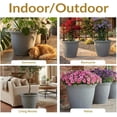 thumbnail image 5 of 24-Inch Anjelica Large Plastic Pot for Plants - Outdoor Double-Walled Large Plastic Planter with Drillable Drainage Holes - Light Gray, 5 of 9