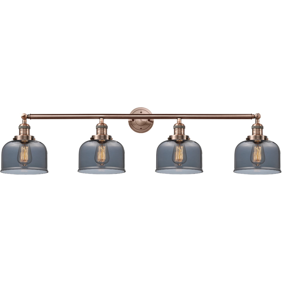 Bathroom Vanity 4 Light Fixtures With Antique Copper Finish Cast Brass Glass Material Medium 44