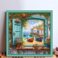 thumbnail image 2 of Hilo Algodón Ecológico Bordado Punto Cruz Con Paisaje Ventana Impresión 11CT 50x50cm, 2 of 9